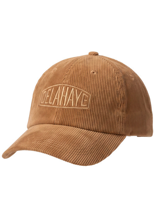 Casquette ajustable en velours de coton côtelé camel à fermeture strapback