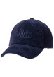 Thumbnail Casquette ajustable en velours de coton côtelé bleu marine à fermeture strapback