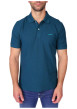 Thumbnail Polo en coton biologique bleu à coupe droite pourvu d'un col boutonné
