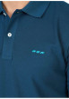Thumbnail Polo en coton biologique bleu à coupe droite pourvu d'un col boutonné - Image 3