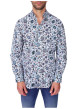 Thumbnail Chemise en coton biologique blanche à motifs pourvue d'une coupe droite