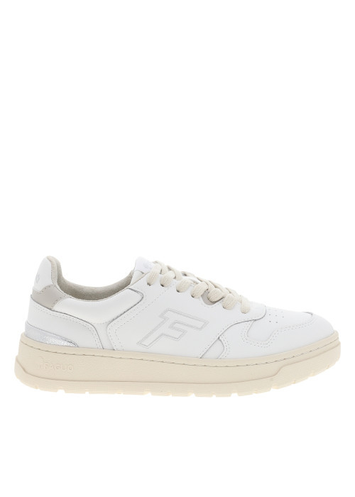 Sneakers Palmer à revêtement en cuir blanc et 1 empiècement argenté
