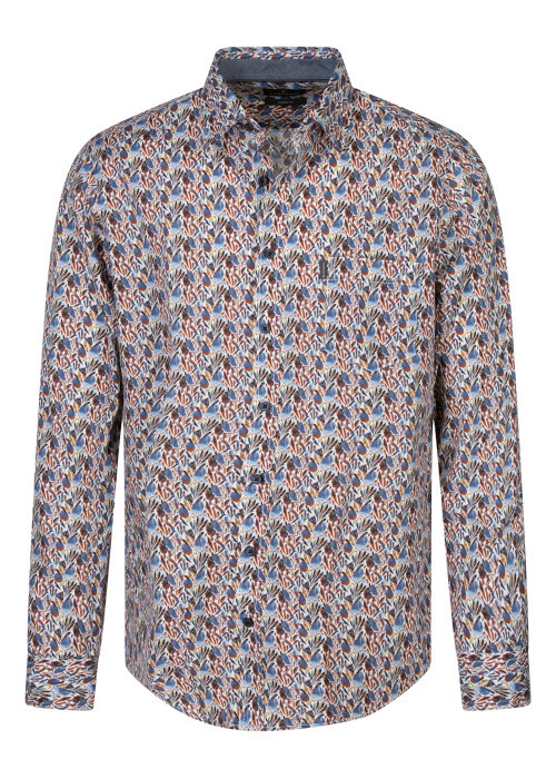 Chemise en coton multicolore à coupe droite...