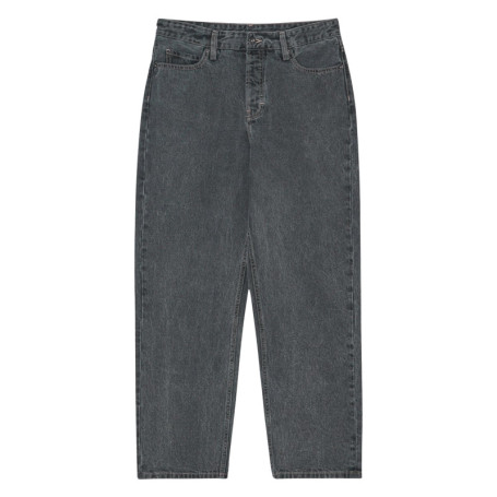 Jean en coton gris à coupe droite pourvu de...
