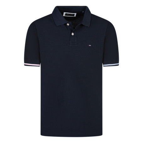 Polo en coton marine imprimé avec une coupe...