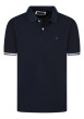 Thumbnail Polo en coton marine imprimé avec une coupe droite et un col à revers boutonné