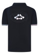 Thumbnail Polo en coton marine imprimé avec une coupe droite et un col à revers boutonné - Image 2