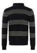 Thumbnail Pull en coton bleu marine avec une coupe droite et un col à revers boutonné - Image 2