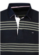 Thumbnail Pull en coton bleu marine avec une coupe droite et un col à revers boutonné - Image 3