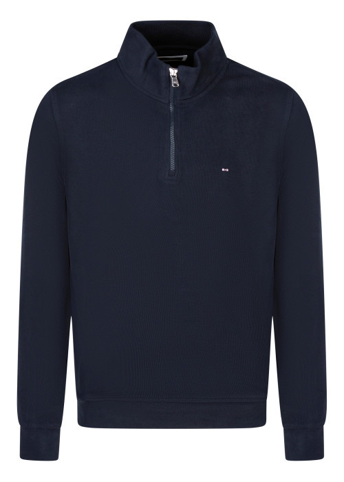 Pull en coton marine uni avec une coupe droite...