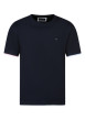 Thumbnail T-shirt en coton marine avec un col rond et des manches courtes