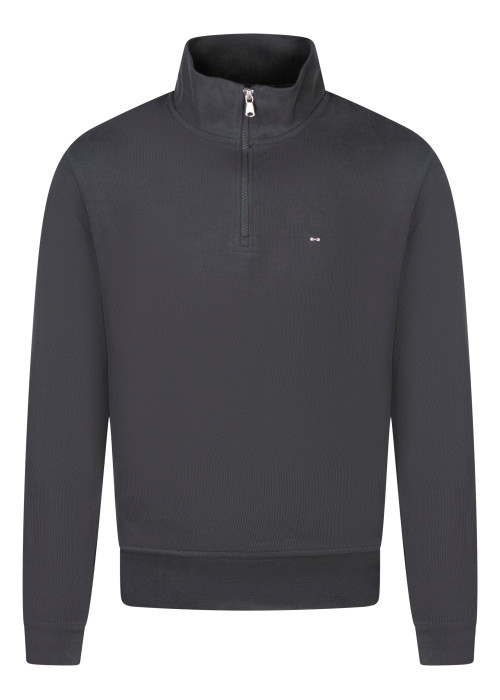 Pull en coton kaki uni avec une coupe droite et...