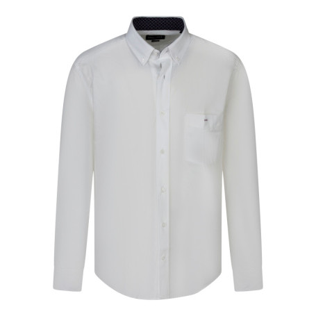 Chemise en coton blanche unie avec une coupe...