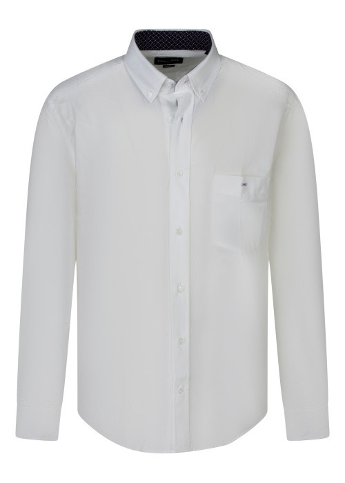Chemise en coton blanche unie avec une coupe...