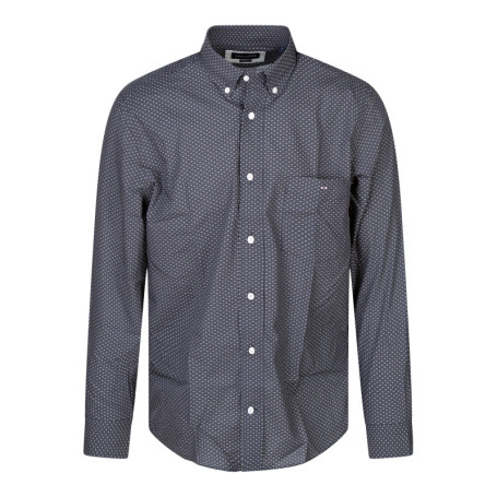 Chemise en coton noire et blanche à motifs avec...