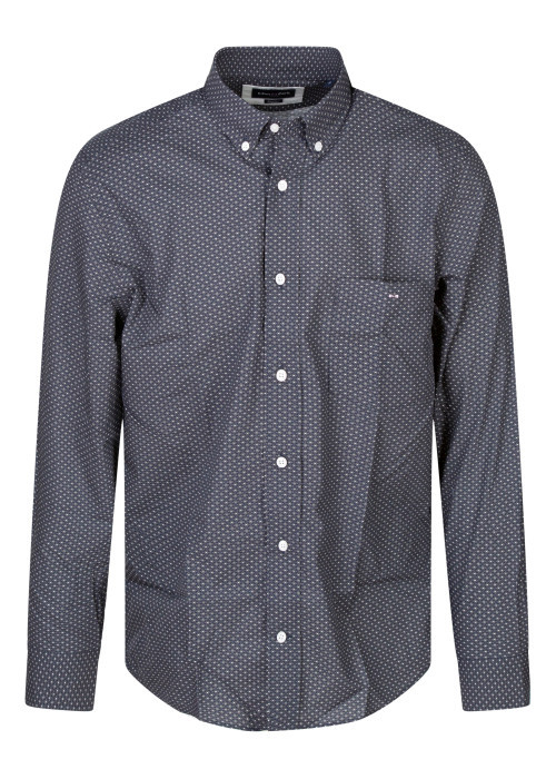 Chemise en coton noire et blanche à motifs avec...