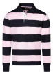 Thumbnail Pull en coton noir et rose à rayures avec une coupe droite et un col polo
