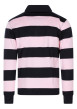 Thumbnail Pull en coton noir et rose à rayures avec une coupe droite et un col polo - Image 2