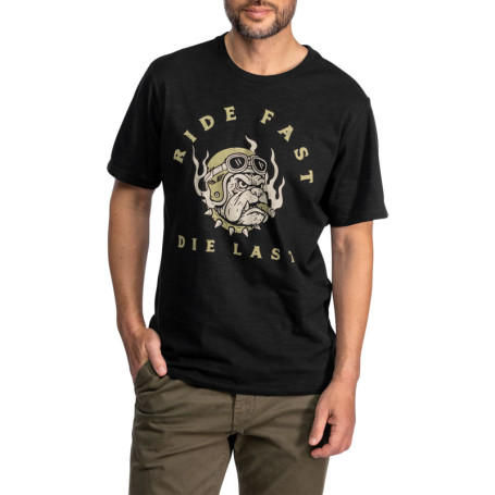 T-shirt en coton noir avec un grand imprimé...