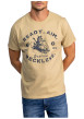 Thumbnail T-shirt en coton beige avec un grand imprimé graphique sur la poitrine