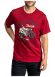 Thumbnail T-shirt en coton rouge avec un grand imprimé pourvu d'une coupe droite