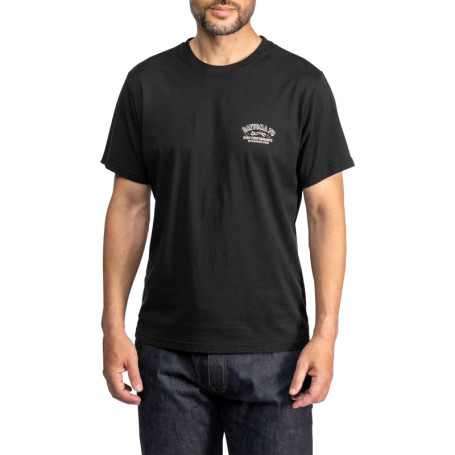 T-shirt en coton noir avec un grand imprimé...