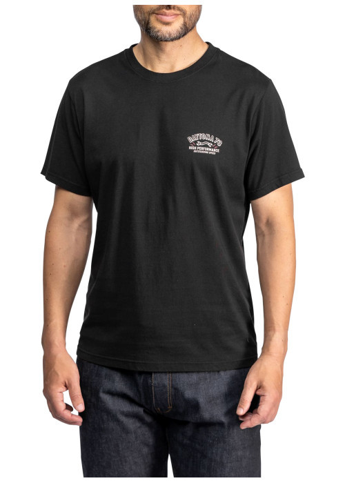 T-shirt en coton noir avec un grand imprimé...