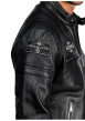 Thumbnail Blouson en cuir de mouton noir pourvu d'une coupe droite et un col boutonné - Image 5