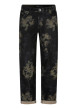 Thumbnail Pantalon noir à motif abstrait pourvu d'une coupe droite et de poches