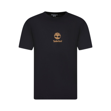 T-shirt en coton noir à coupe droite pourvu...