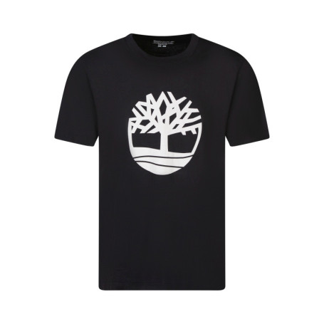T-shirt en coton noir à coupe droite pourvu...