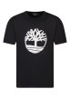 Thumbnail T-shirt en coton noir à coupe droite pourvu d'un col rond et de manches courtes