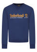 Thumbnail Sweat en coton bleu à coupe droite pourvu d'un col rond et de manches longues