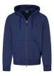 Thumbnail Sweat zippé en coton bleu à coupe droite pourvu d'un col à capuche