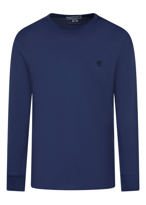 T-shirt en coton bleu à coupe droite pourvu...