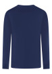 Thumbnail T-shirt en coton bleu à coupe droite pourvu d'un col rond et de manches longues - Image 2