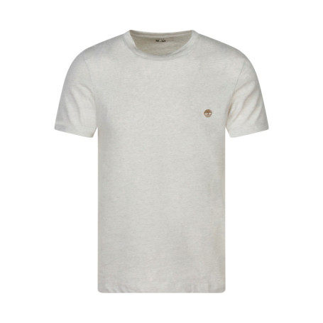 T-shirt en coton beige à coupe droite pourvu de...