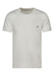 Thumbnail T-shirt en coton beige à coupe droite pourvu de manches courtes