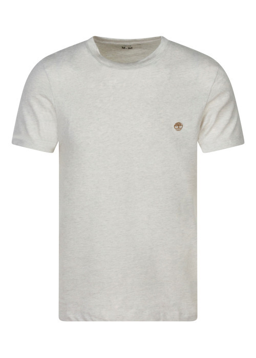 T-shirt en coton beige à coupe droite pourvu de...
