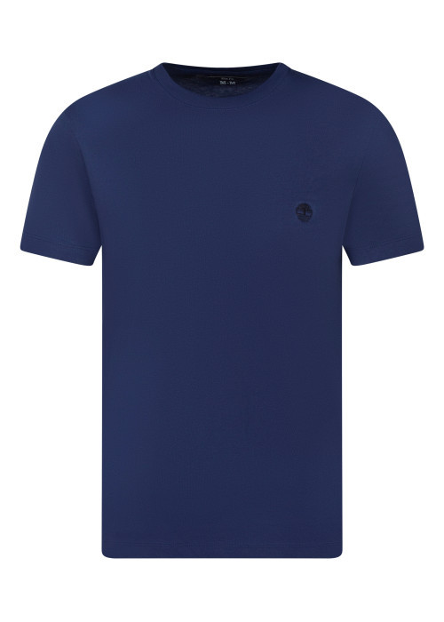 T-shirt en coton bleu à coupe droite pourvu de...