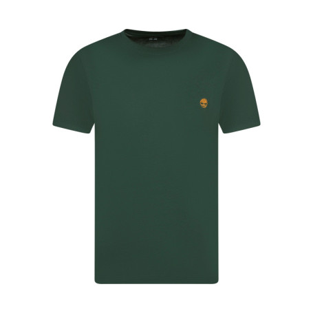 T-shirt en coton vert à coupe droite pourvu de...