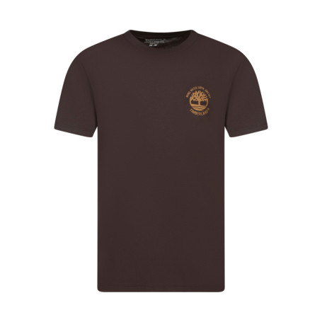 T-shirt en coton marron à coupe droite pourvu...