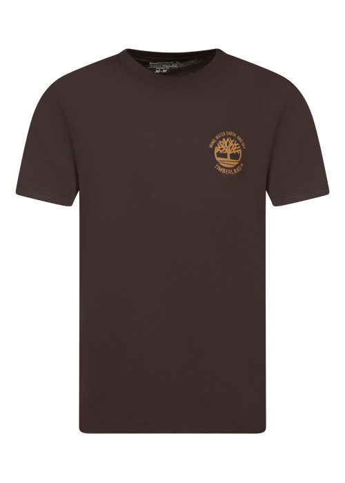 T-shirt en coton marron à coupe droite pourvu...