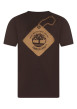 Thumbnail T-shirt en coton marron à coupe droite pourvu de manches courtes - Image 2