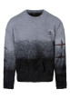 Thumbnail Pull gris poilu à motifs dégradés pourvu d'une coupe droite et un col rond