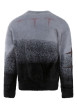 Thumbnail Pull gris poilu à motifs dégradés pourvu d'une coupe droite et un col rond - Image 2