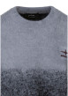 Thumbnail Pull gris poilu à motifs dégradés pourvu d'une coupe droite et un col rond - Image 3