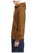 Thumbnail Sweat zippé en coton mélangé brun à coupe droite pourvu d'un col à capuche - Image 5