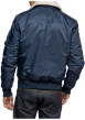 Thumbnail Blouson bleu marine pourvu d'un col à revers en fausse fourrure - Image 2