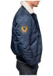 Thumbnail Blouson bleu marine pourvu d'un col à revers en fausse fourrure - Image 4